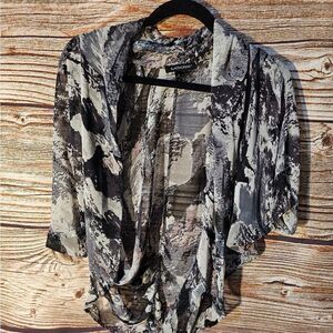 Logix over shirt sheer women's medium black/gray/brown pre-owned